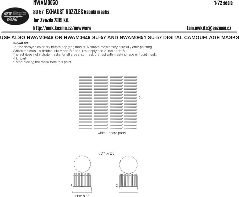 1/72 Mask SU-57 EXHAUST NOZZLES (ZVEZDA 7319)