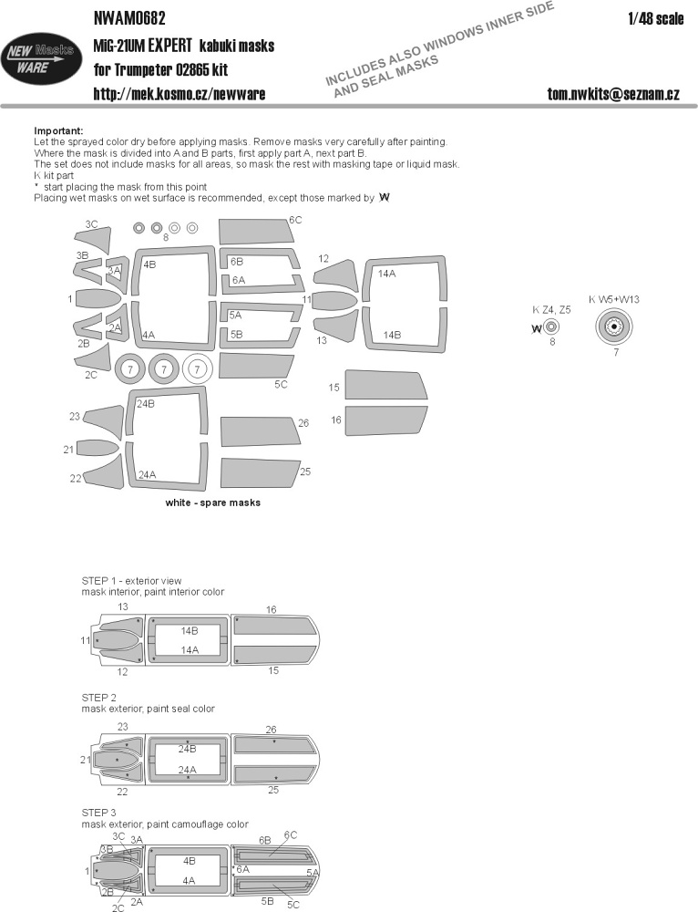 1/48 Mask MiG-21UM EXPERT (TRUMP 02865)