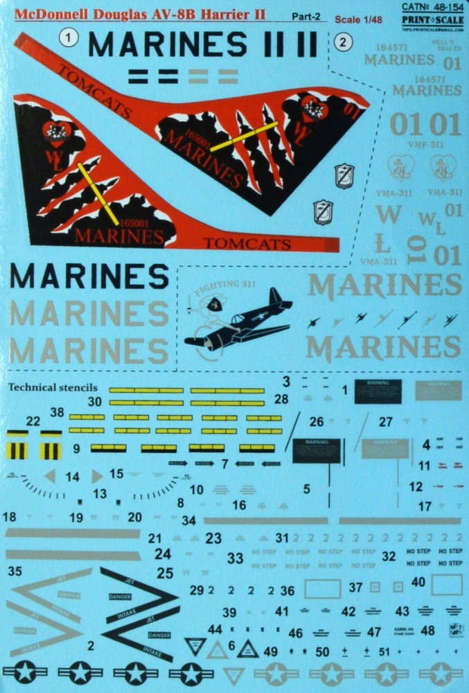 1/48 Mc.Douglas AV-8B Harrier II Pt.2 (wet decals)