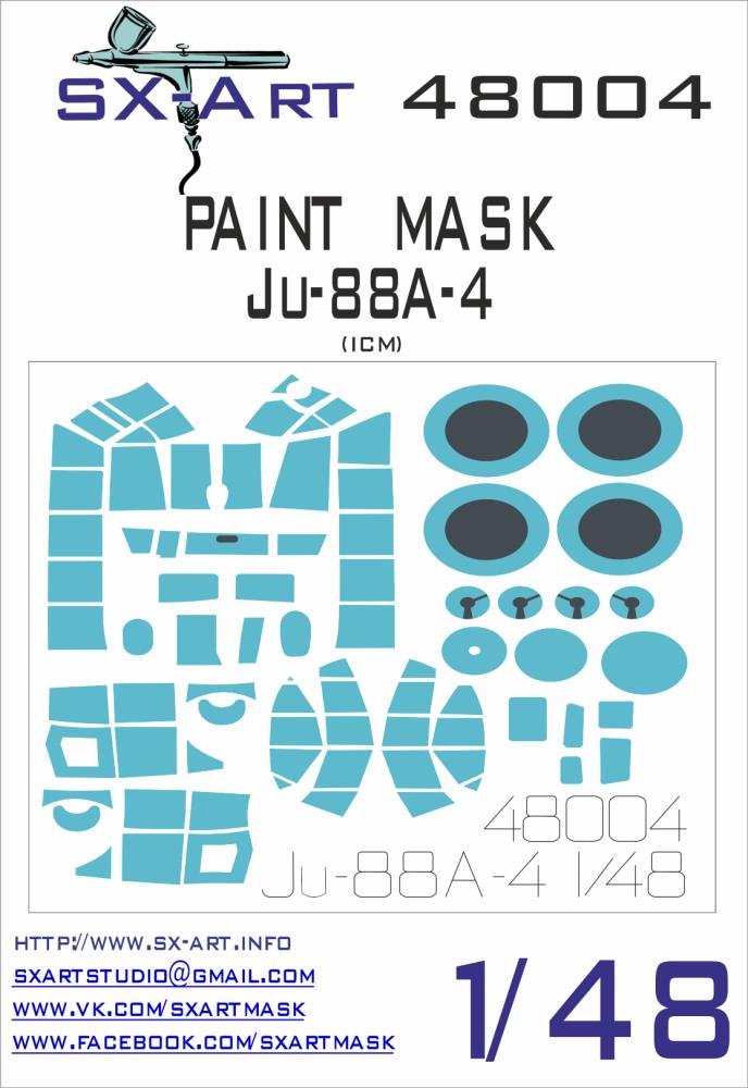 1/48 Ju-88A-4 Painting Mask (ICM)