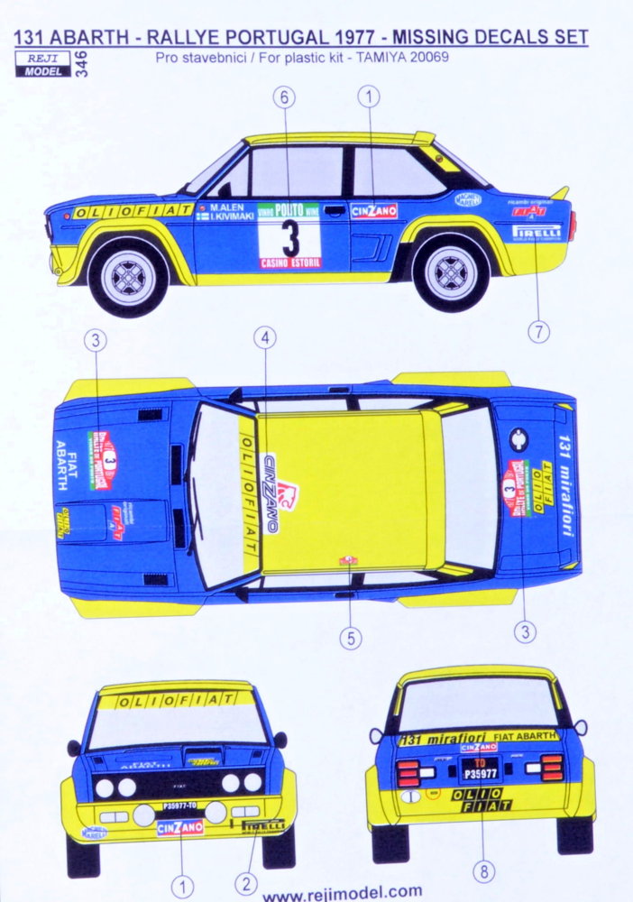 1/24 Fiat 131 Abarth Rallye Portugal 1977 (decals)