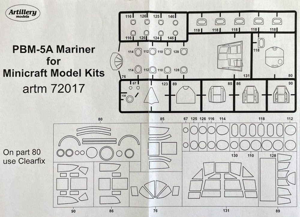 1/72 Masks for PBM-5A Mariner (MINICRAFT)