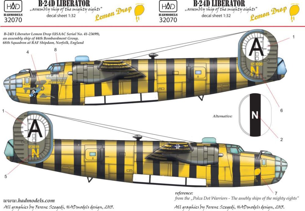 1/32 Decal B-24D Liberator 'Lemon Drop' USAAC