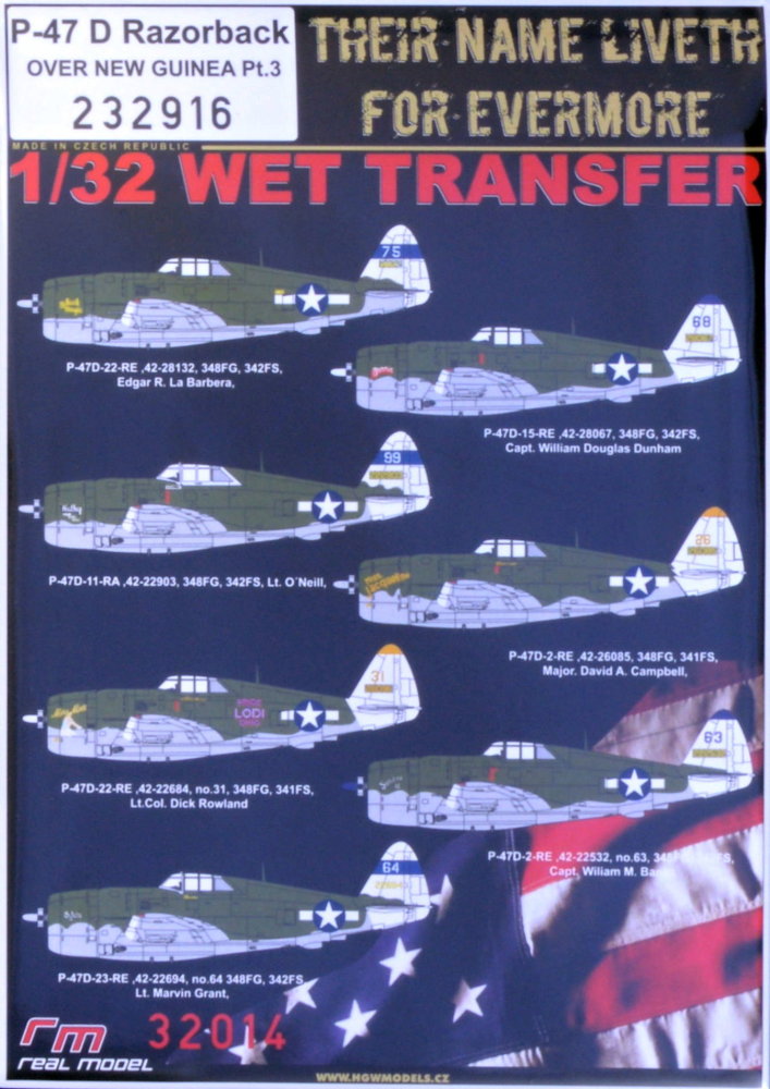 1/32 Decals P-47 D Razorback Over New Guinea Pt.3