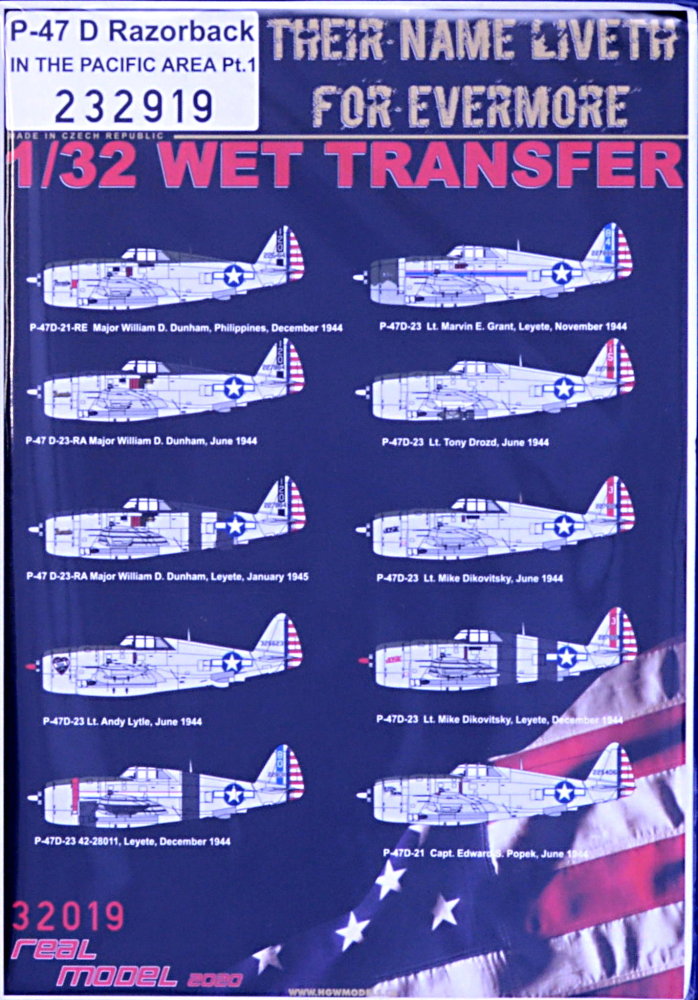 1/32 Decals P-47 D Razorback in Pacific Area Pt.1