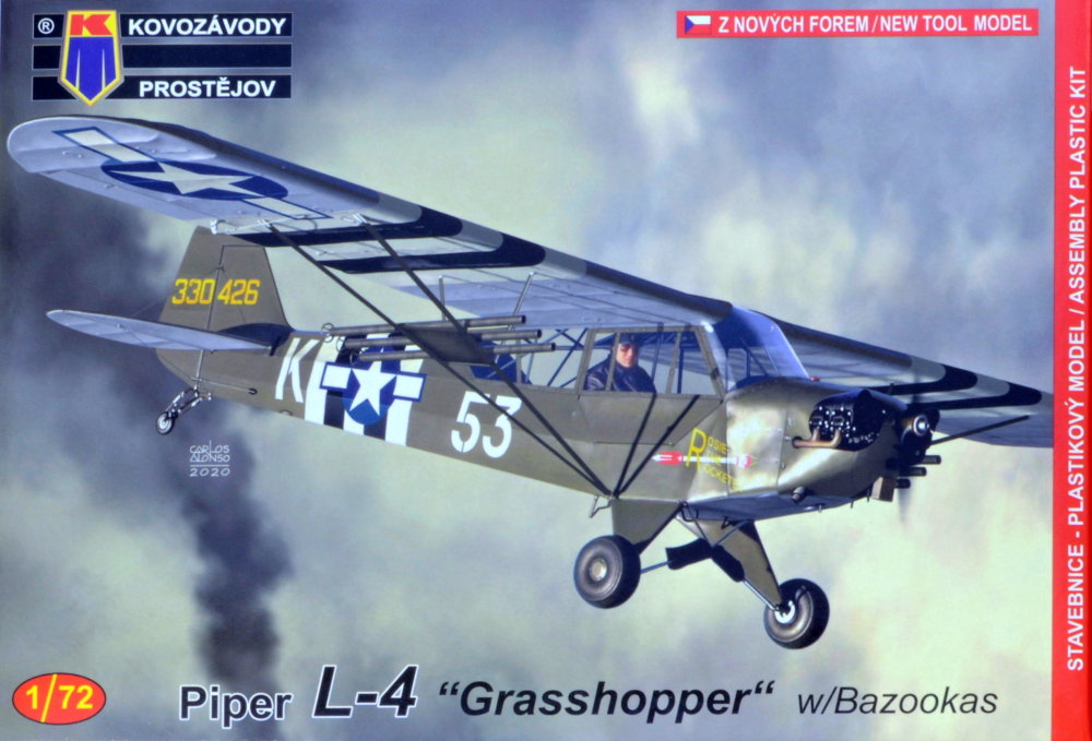 1/72 Piper L-4 Grasshopper w/Bazookas (3x camo)