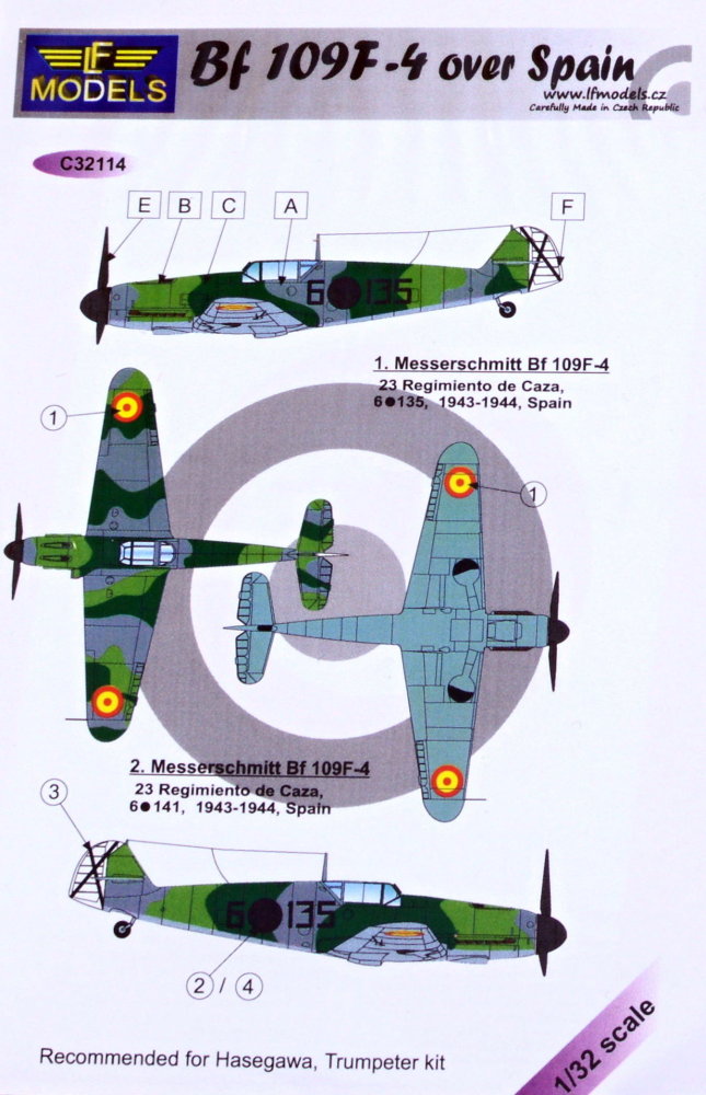 1/32 Decals Bf 109F-4 over Spain (HAS,TRUMP)