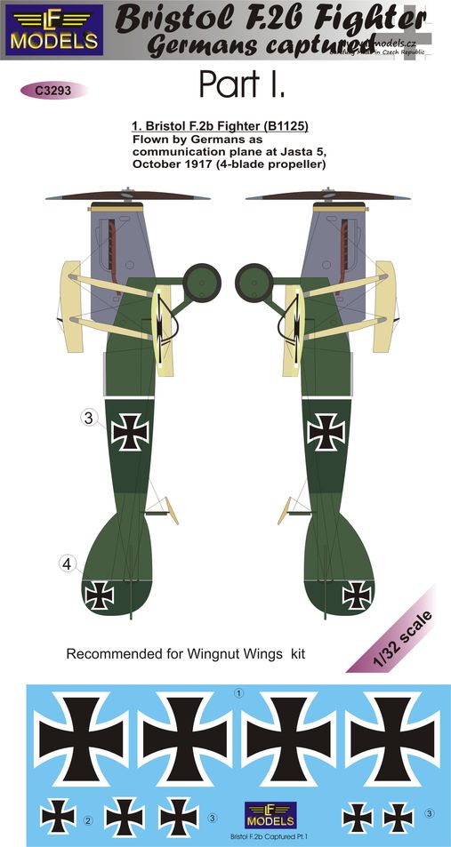 1/32 Decals Bristol F.2b Fighter Captured - Part 1