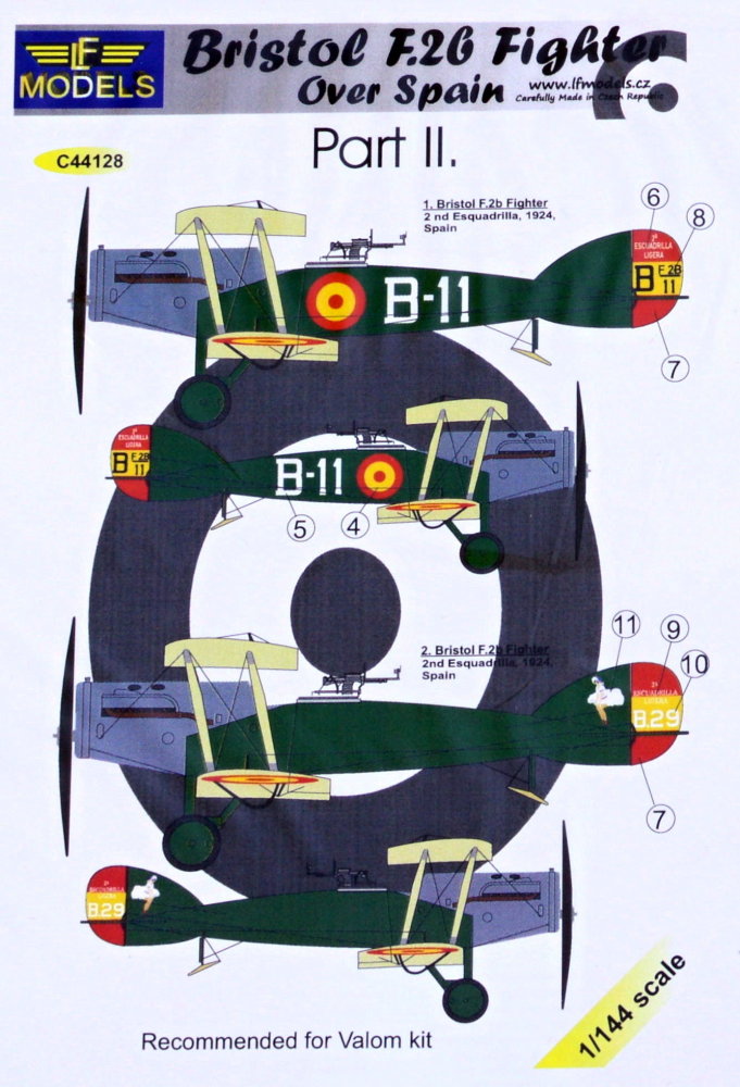 1/144 Decals Bristol F.2b over Spain (VALOM) Pt.2