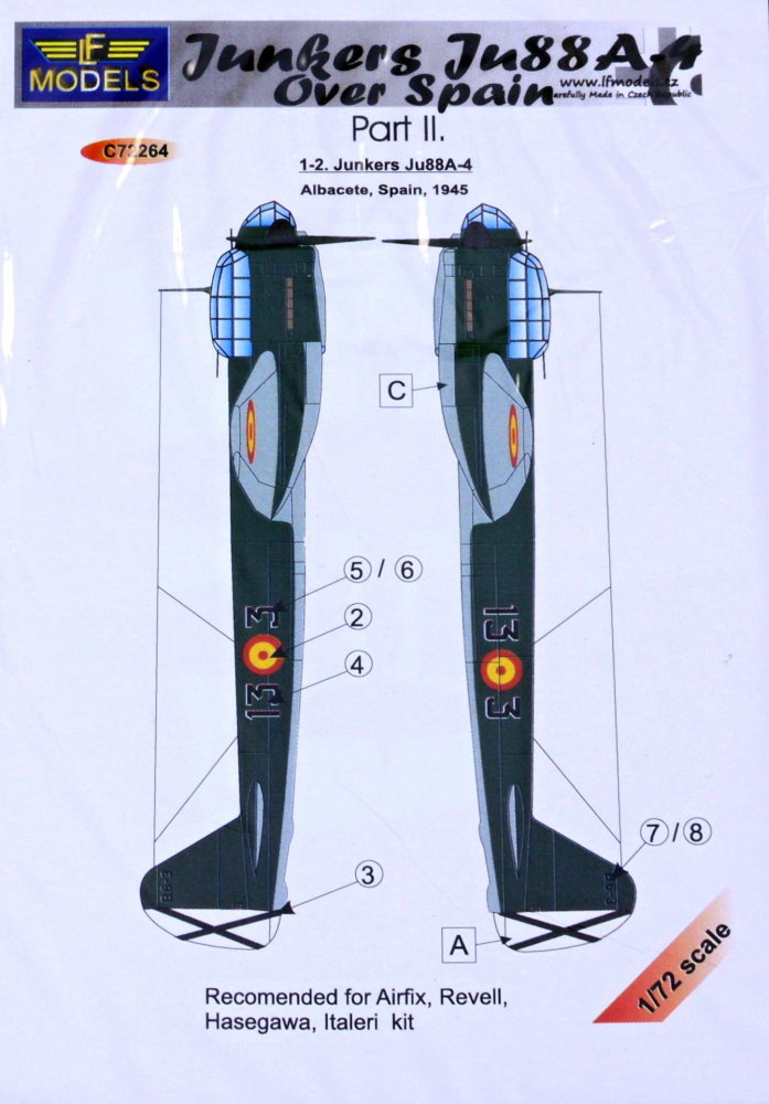 1/72 Decals Junkers Ju 88A-4 over Spain, Part 2