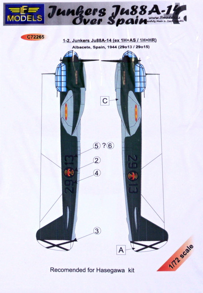 1/72 Decals Junkers Ju 88A-14 over Spain (HAS)