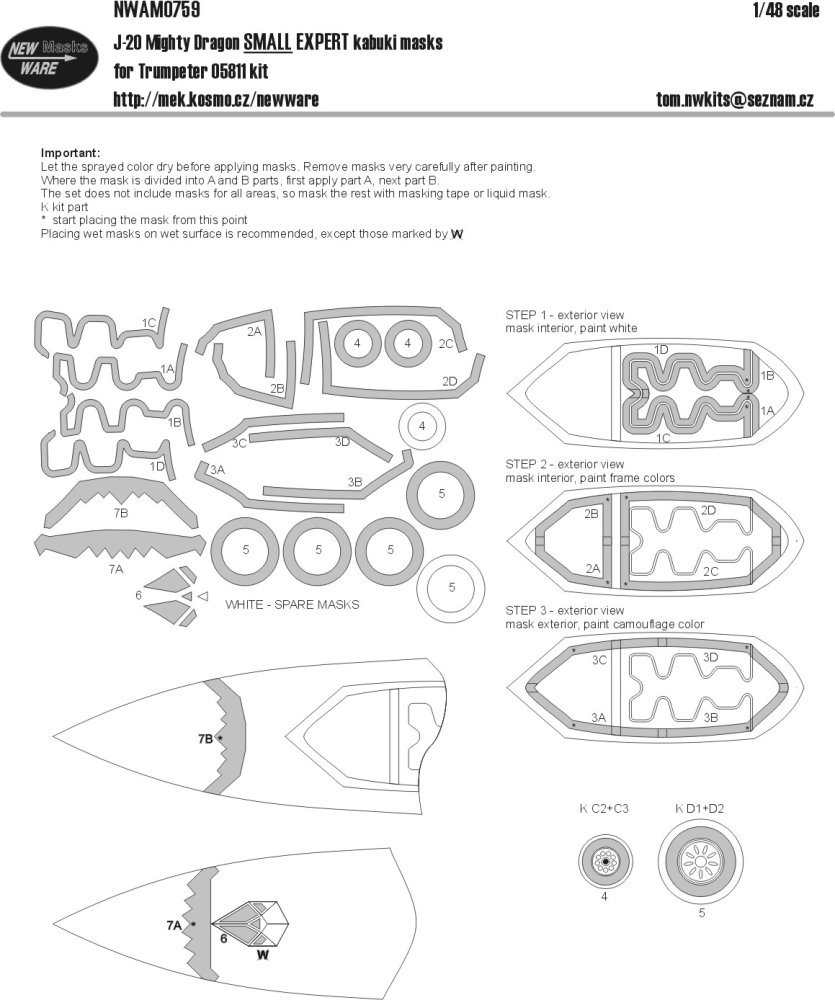 1/48 Mask J-20 Mighty Dragon EXPERT - SMALL (TRUM)