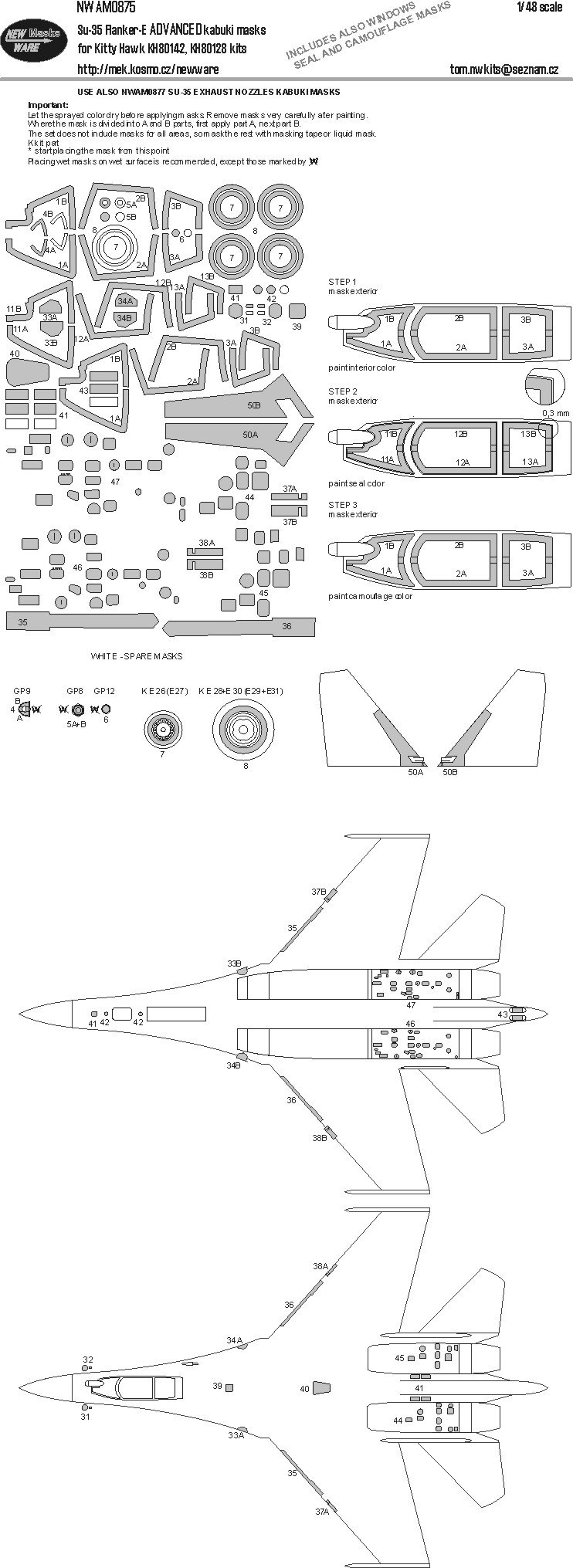 1/48 Mask Su-35 Flanker-E ADVANCED (KITTYH)