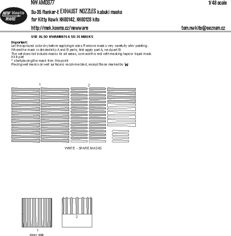 1/48 Mask Su-35 Flanker-E EXHAUST NOZZLES (KITTYH)