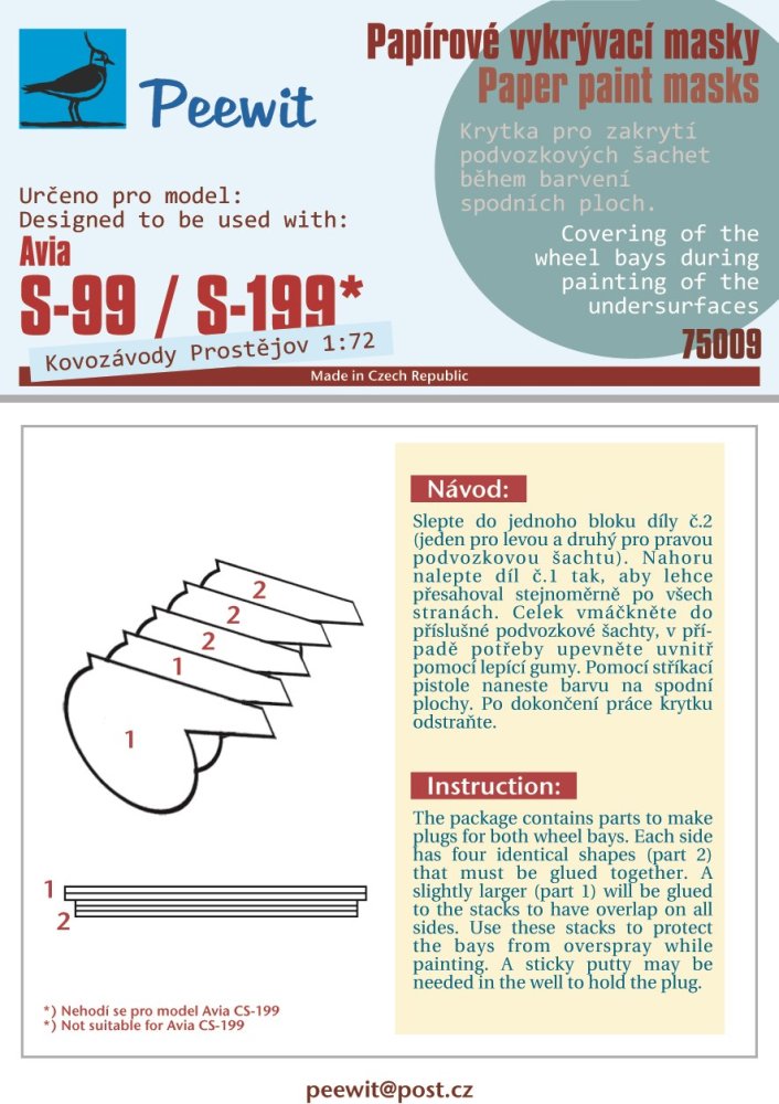 1/72 Paper paint mask Avia S-99 / S-199 (KP)