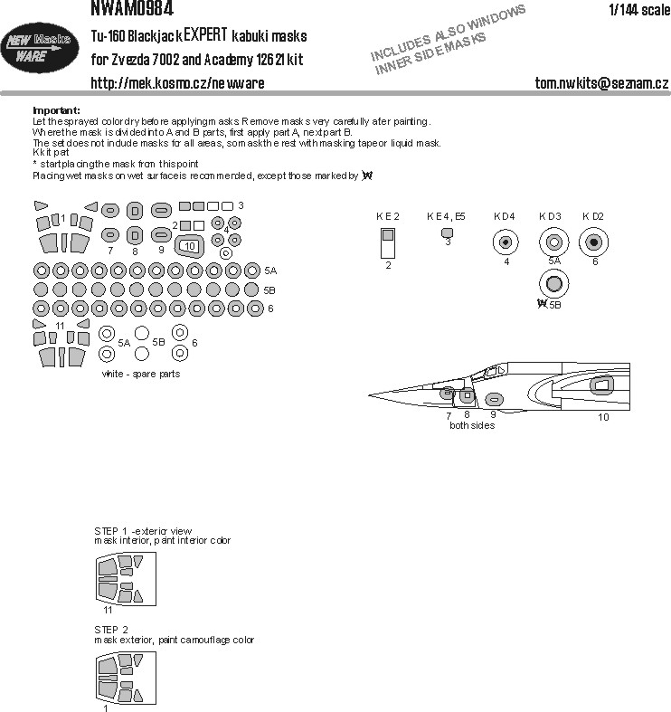 1/144 Mask Tu-160 Blackjack EXPERT (ZVE/ACAD)