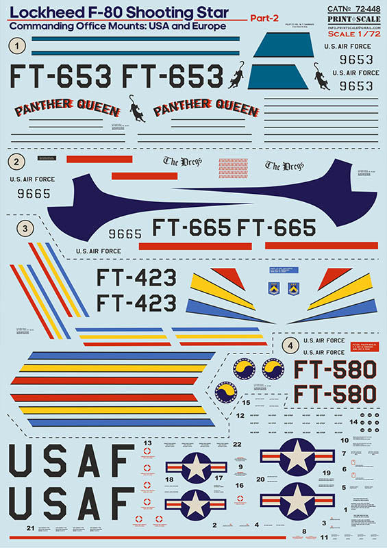 1/72 Lockheed F-80, Commanding office: USA&Europe