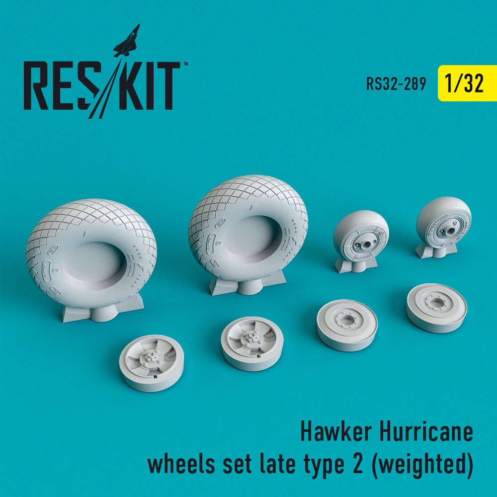 1/32 Hawker Hurricane wheels late type 2 weighted