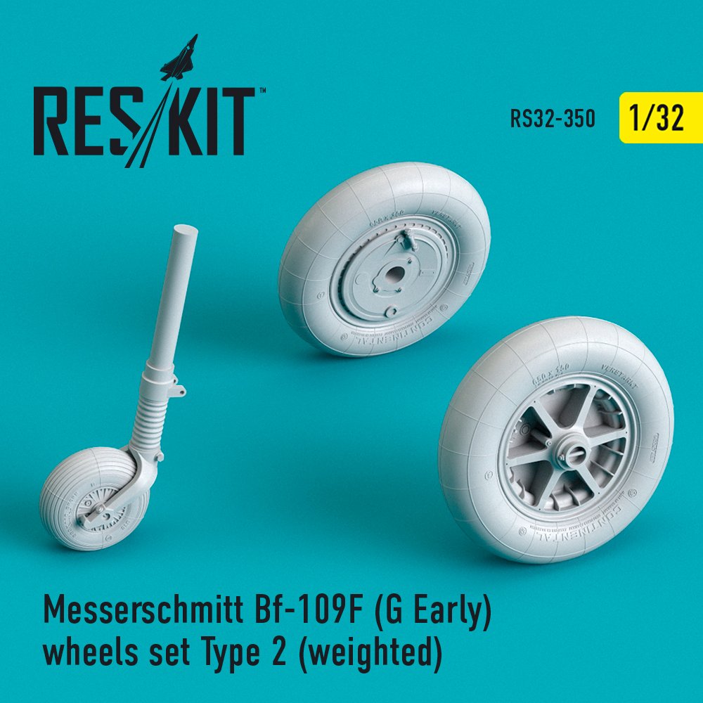 1/32 Bf-109F (G Early) wheels Type 2 (weighted)