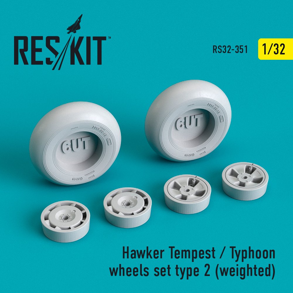 1/32 Hawker Tempest/Typhoon wheels weighted type 2