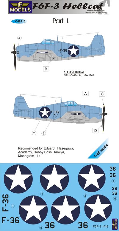 1/48 Decals F6F-3 Hellcat (EDU/HAS/ACA/TAM) Pt.II