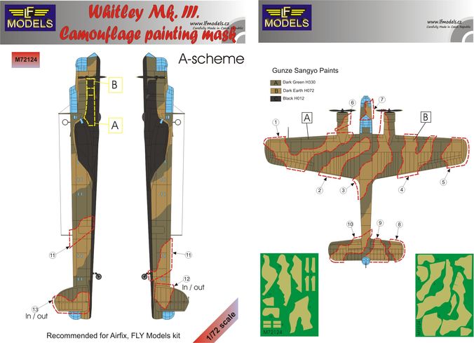 1/72 Mask Whitley Mk.III Camoufl.painting A-scheme