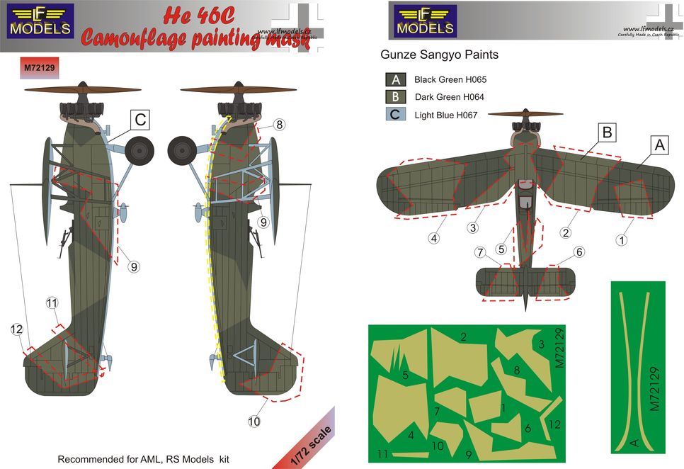 1/72 Mask He 46C Camouflage Painting