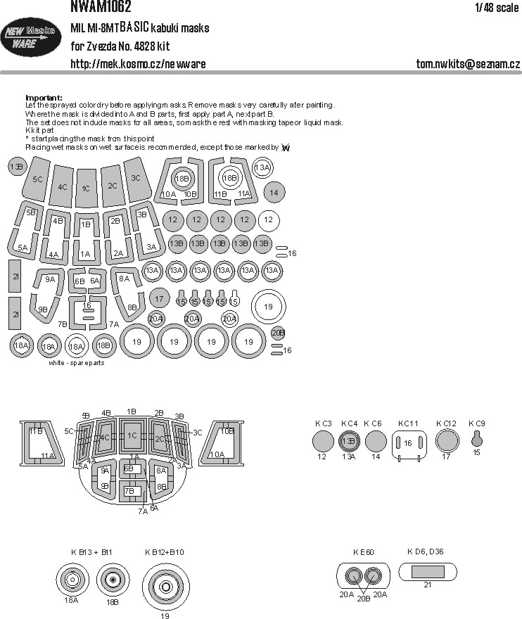 1/48 Mask MIL Mi-8MT BASIC (ZVE 4828)