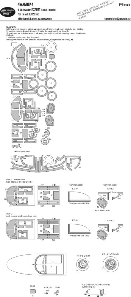 1/48 Mask B-26 Invader EXPERT (REV 03823)