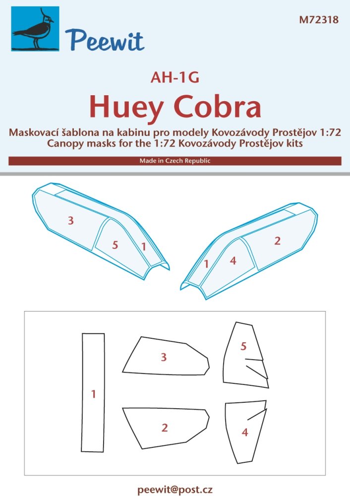 1/72 Canopy mask AH-1G Huey Cobra (KP)