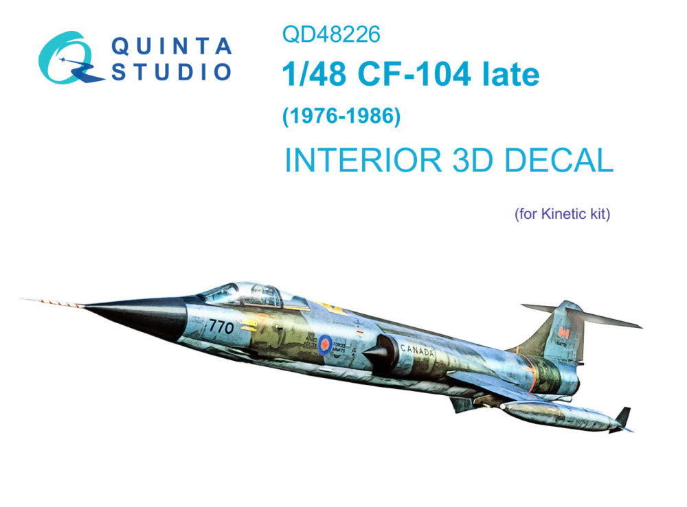 1/48 CF-104 Late 3D-Printed&col.Interior (KIN)