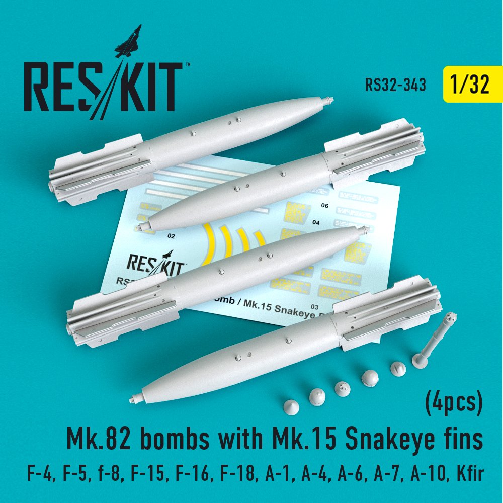 1/32 Mk.82 bomb w/ Mk.15 Snakeye fins (4 pcs.)