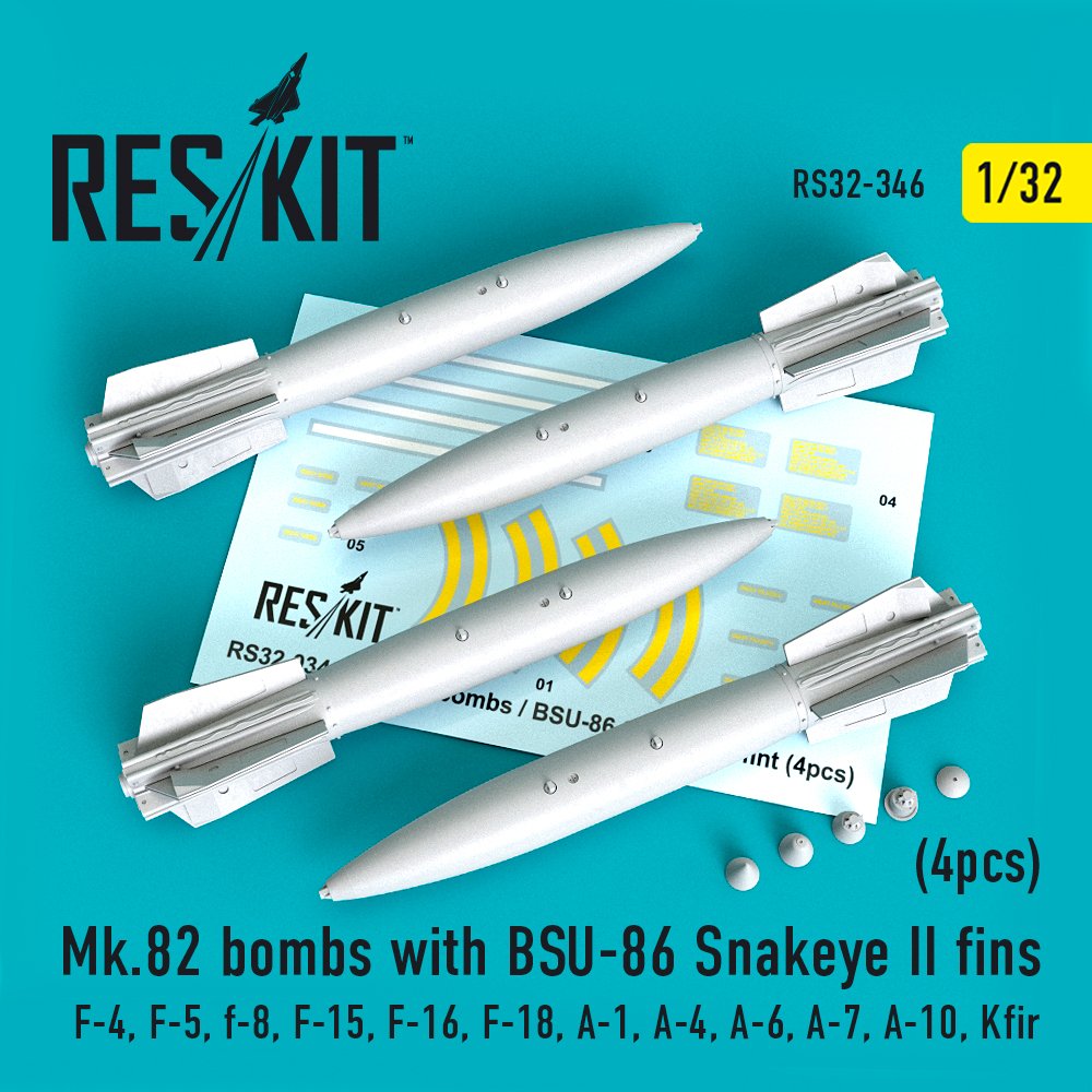 1/32 Mk.82 bombs w/ BSU-86 Snakeye II fins (4 pcs)