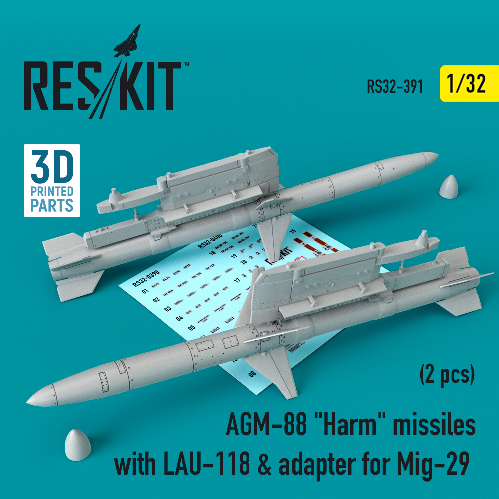 1/32 AGM-88 'Harm' missiles w/ LAU-118 & adapter