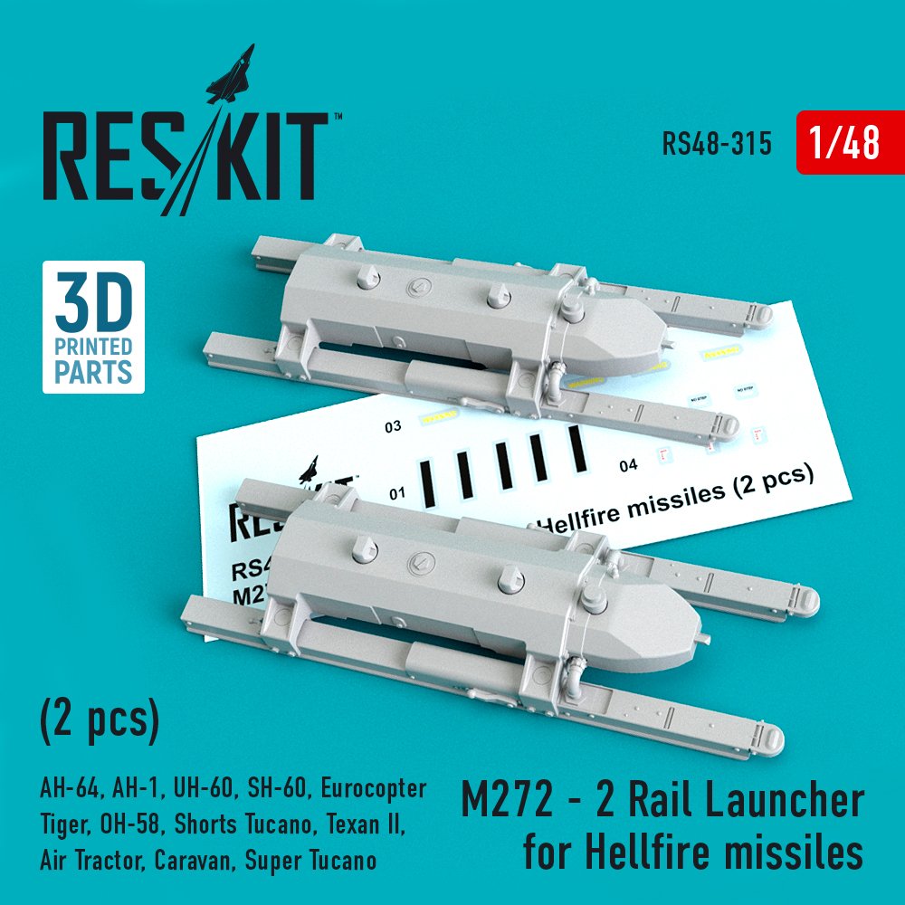 1/48 M272 - 2 Rail Launcher for Hellfire missiles 