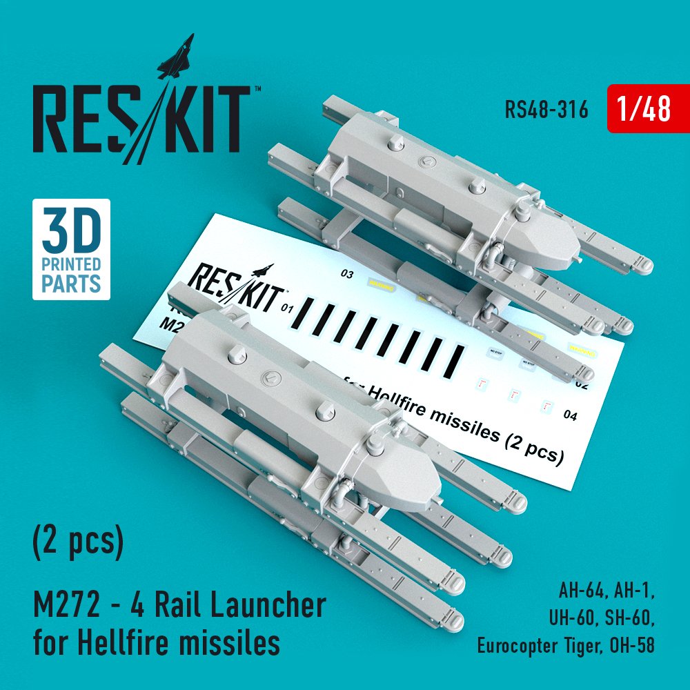 1/48 M272 - 4 Rail Launcher for Hellfire missiles 