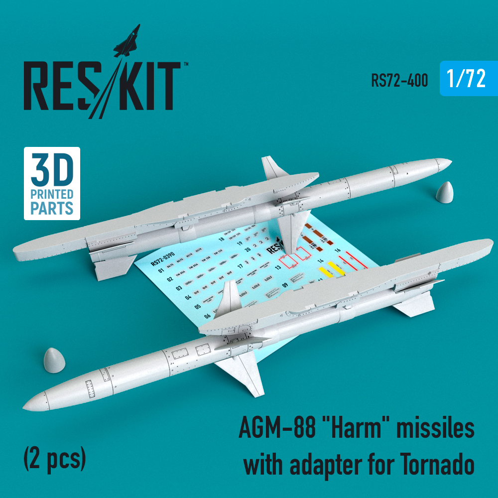 1/72 AGM-88 'Harm' missiles w/ adapter for Tornado