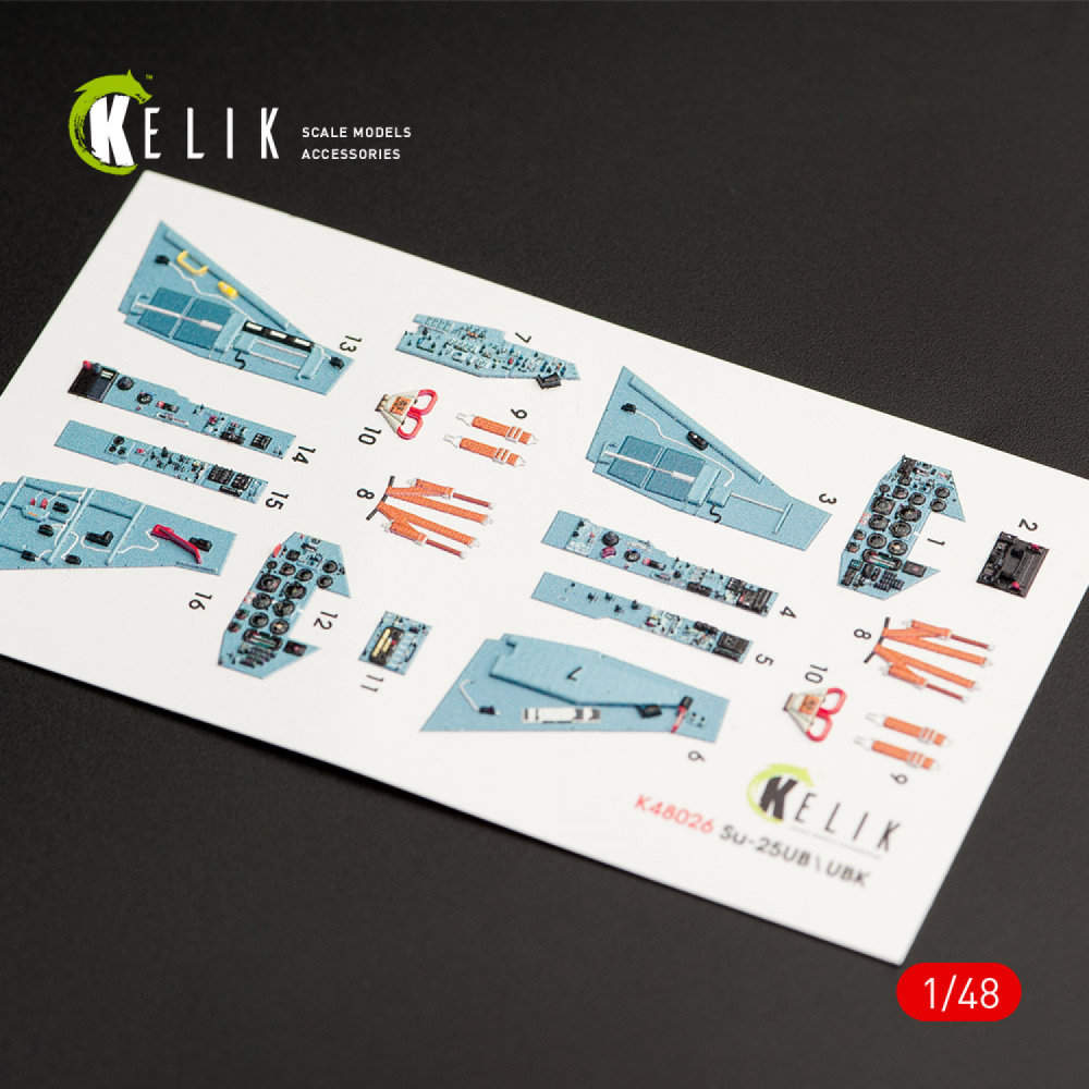 1/48 SU-25UB interior 3D decals (Smer/KP)