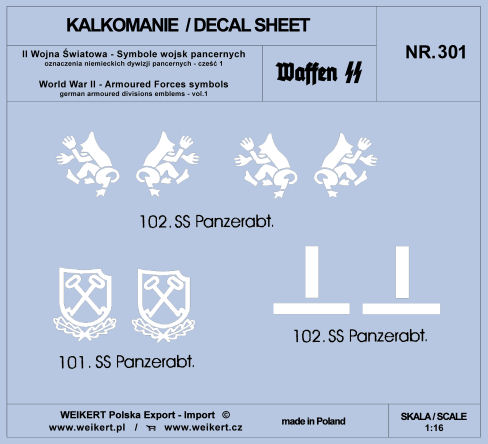 1/16 German Armoured Forces symbols - part 1