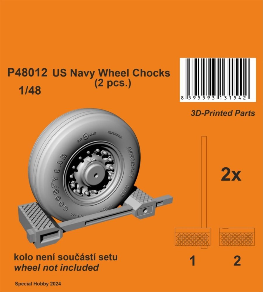 1/48 US Navy Wheel Chocks (2 pcs.) 3D-Printed