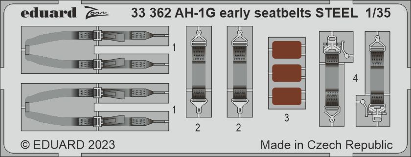 1/35 AH-1G early seatbelts STEEL (ICM)