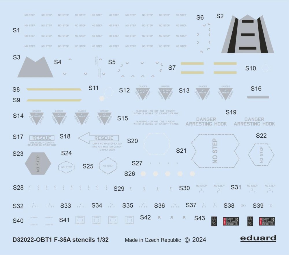 Decal 1/32 F-35A stencils (ITAL)