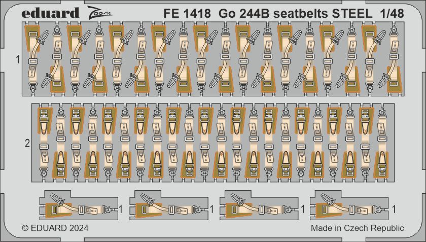 1/48 Go 244B seatbelts STEEL (ICM)