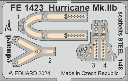 1/48 Hurricane Mk.IIb seatbelts STEEL (ARMA H.)