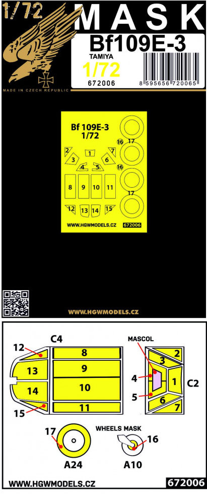 1/72 Mask Bf 109E-3 (TAM)