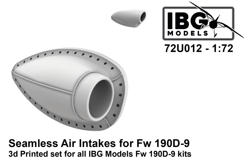1/72 Seamless Air Intakes for Fw 190D-9 (3D-Print)