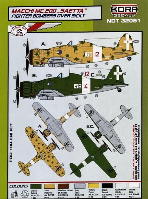 1/32 Decals MC.200 Fighter Bombers over Sicily