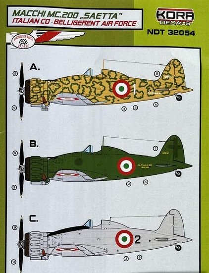 1/32 Decals MC.200 Italian Co-Belligerent A.F.