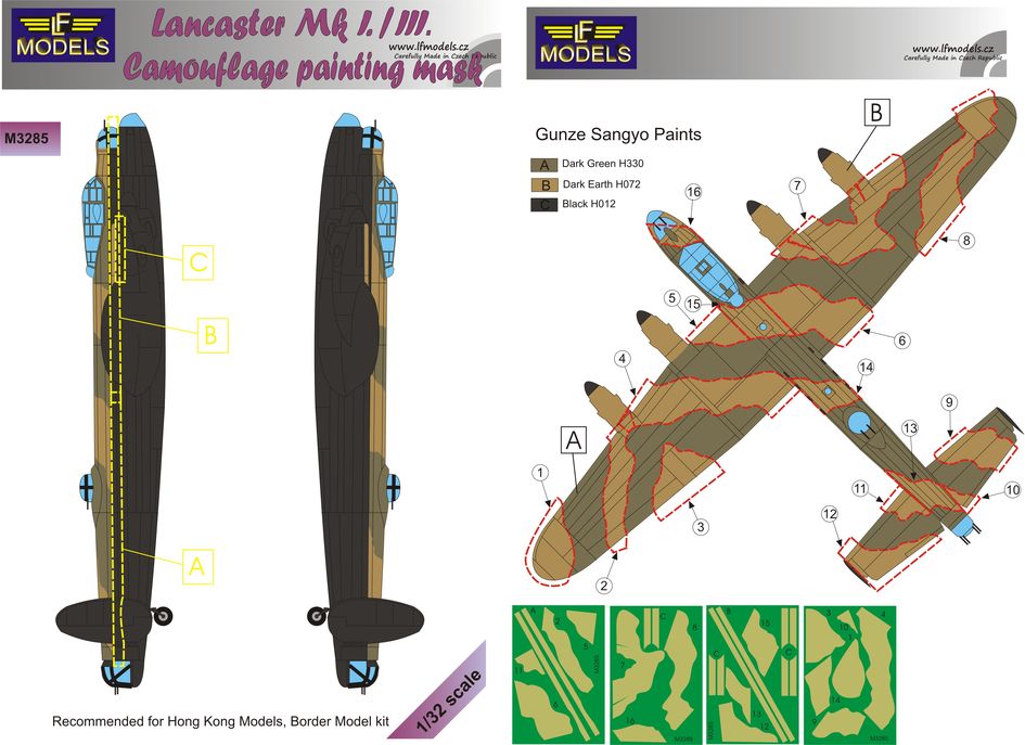 1/32 Mask Lancaster Mk.I/III. Camouflage (HK MOD.)