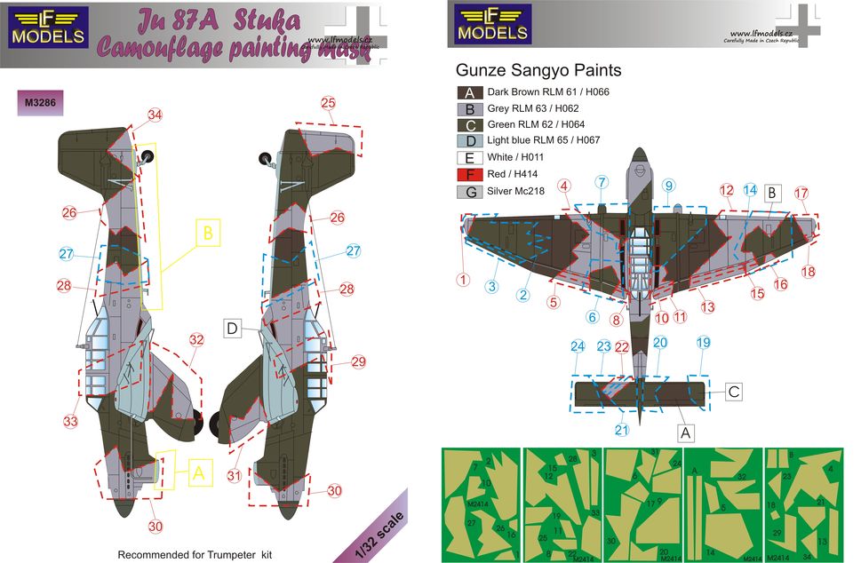 1/32 Mask Ju 87A Stuka Camouflage painting (TRUMP)